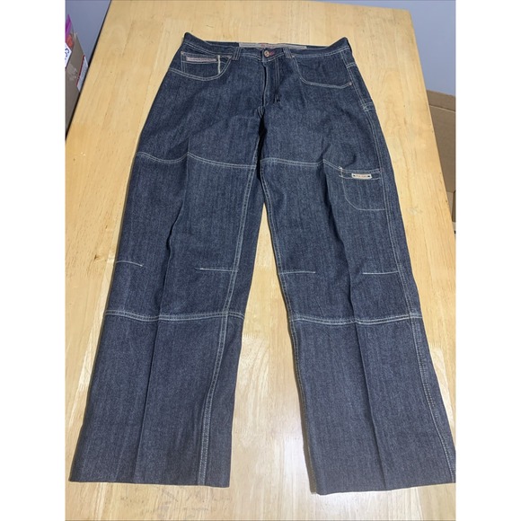 Vintage‎ Y2K PEPE Jeans Mens 36x34 Black Baggy Skate Grunge Hip Hop Pinkman Race - Picture 1 of 8